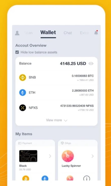 screenshot of XWallet