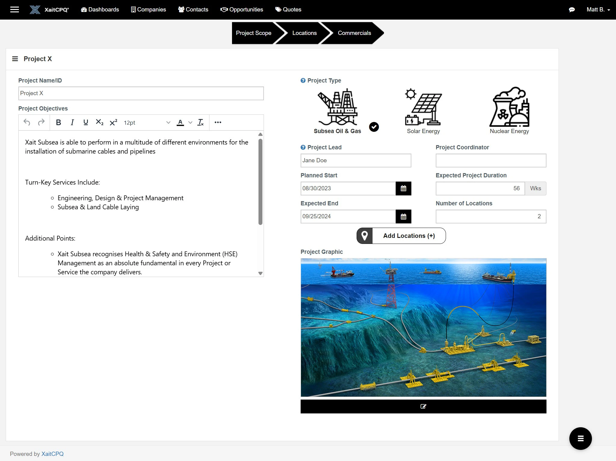 screenshot of XaitCPQ