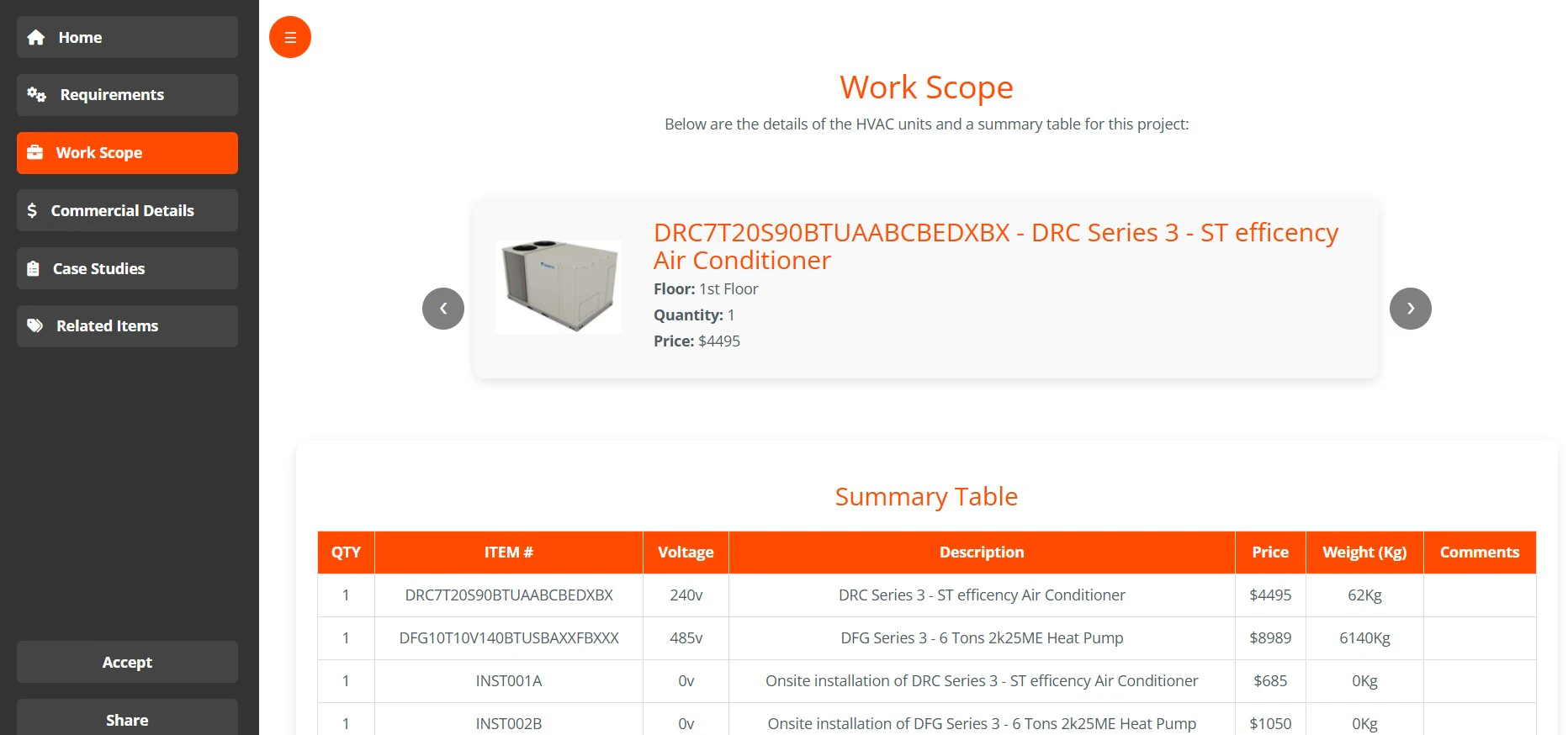 screenshot of XaitCPQ