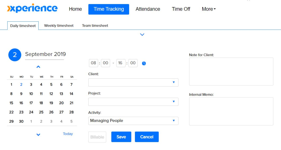 screenshot of XperienceHR