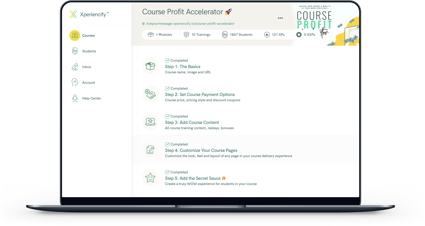screenshot of Xperiencify