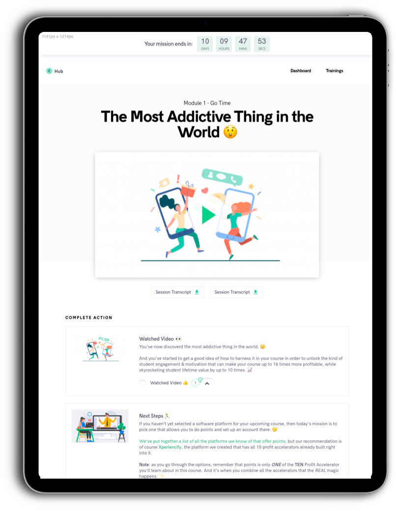 screenshot of Xperiencify