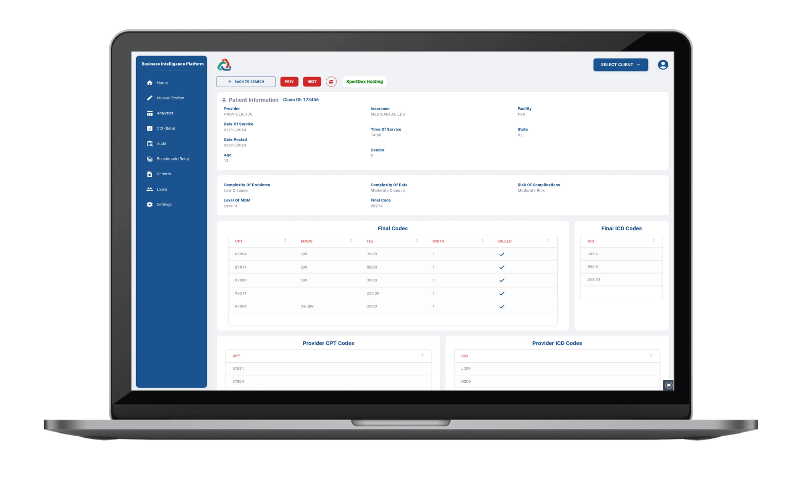 screenshot of XpertCoding
