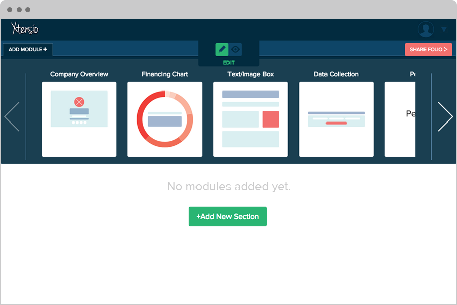 screenshot of Xtensio