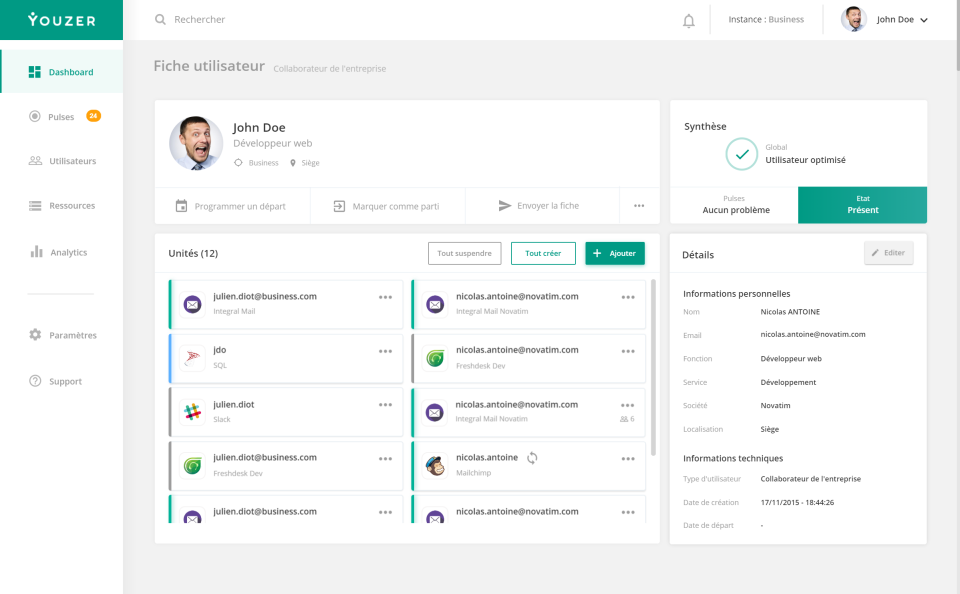 screenshot of YOUZER