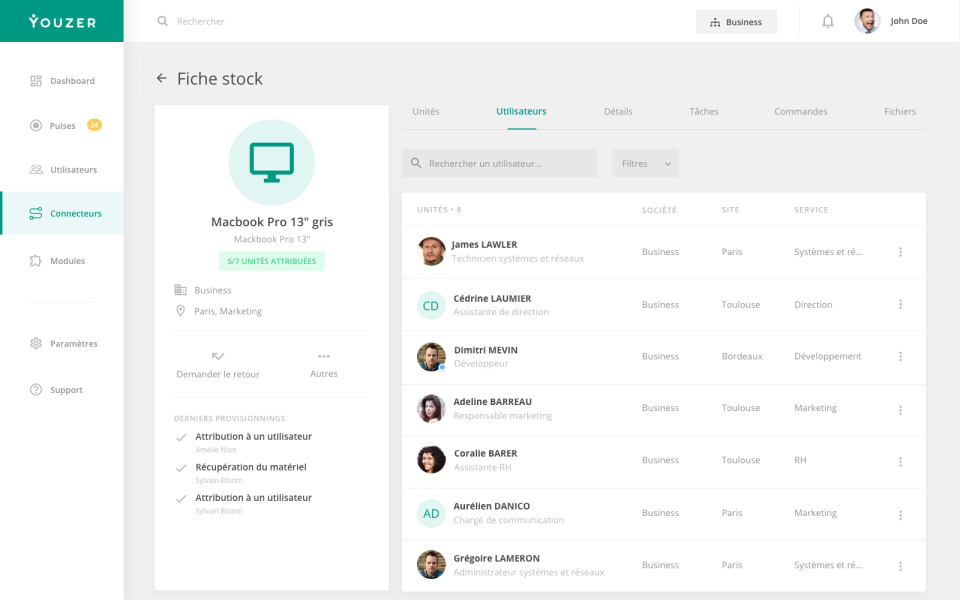 screenshot of YOUZER