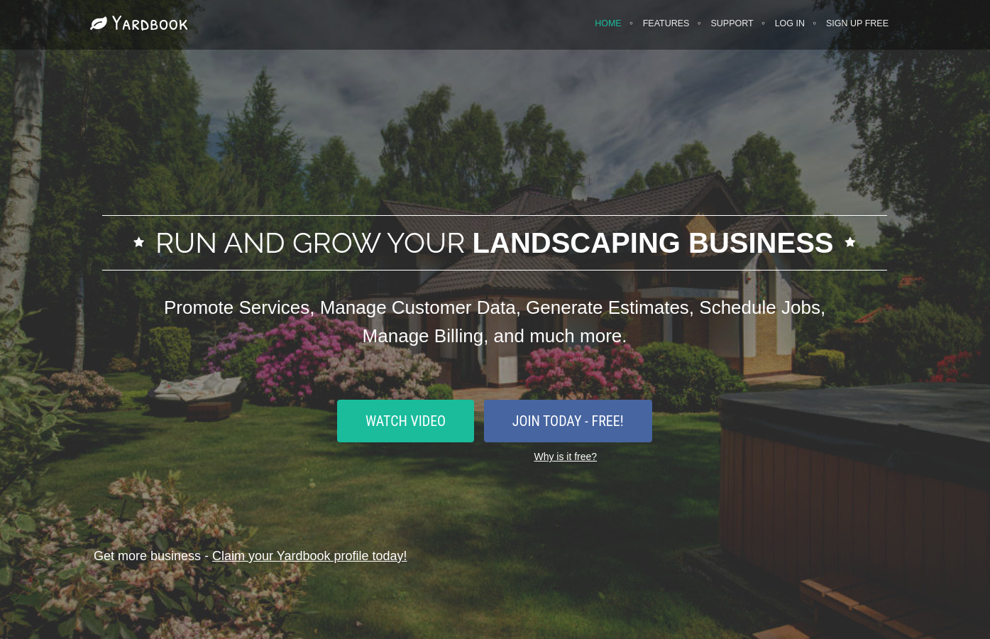 screenshot of Yardbook