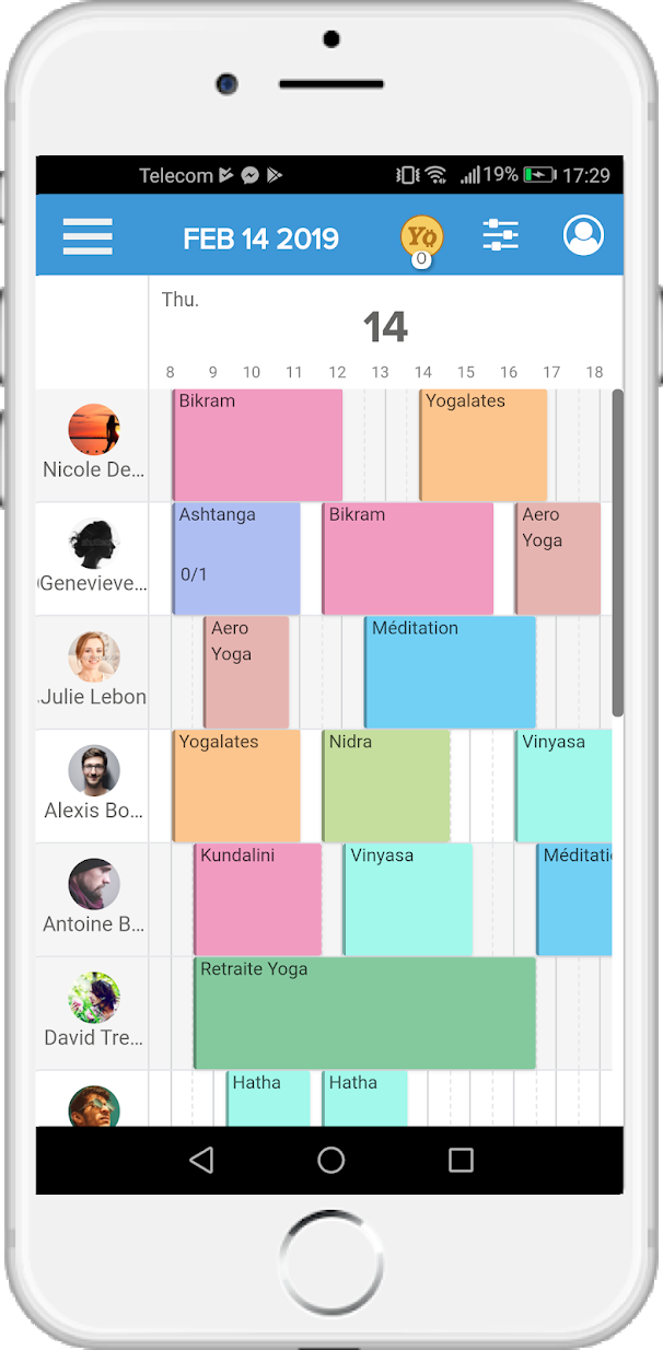 screenshot of Yoplanning