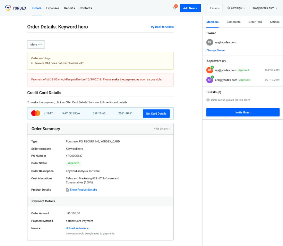 screenshot of Yordex