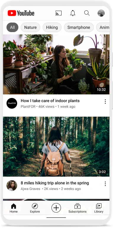 screenshot of YouTube