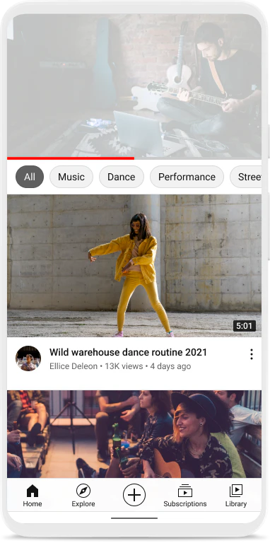 screenshot of YouTube