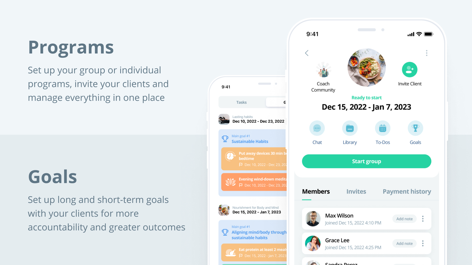 screenshot of YourCoach