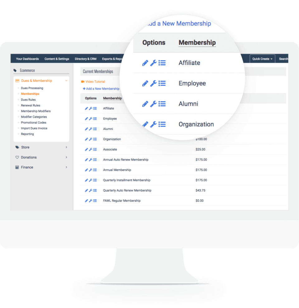 screenshot of YourMembership