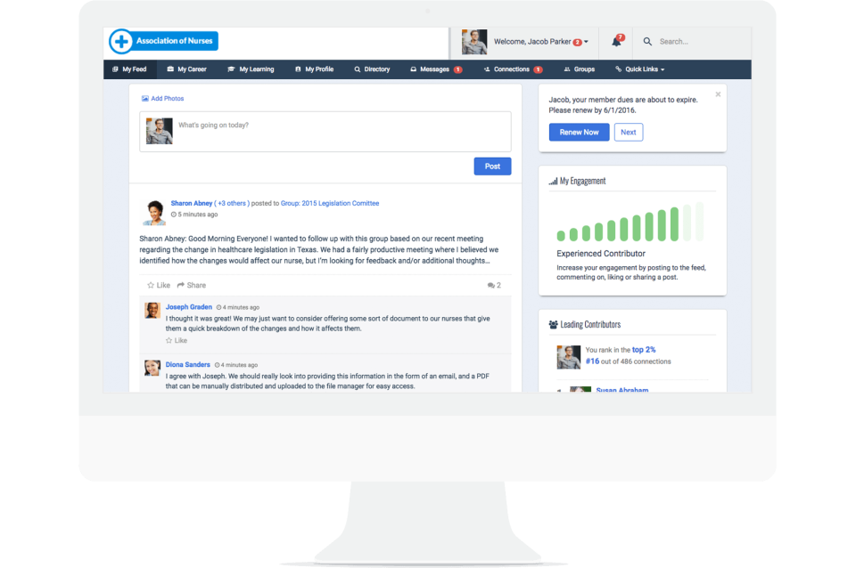 screenshot of YourMembership