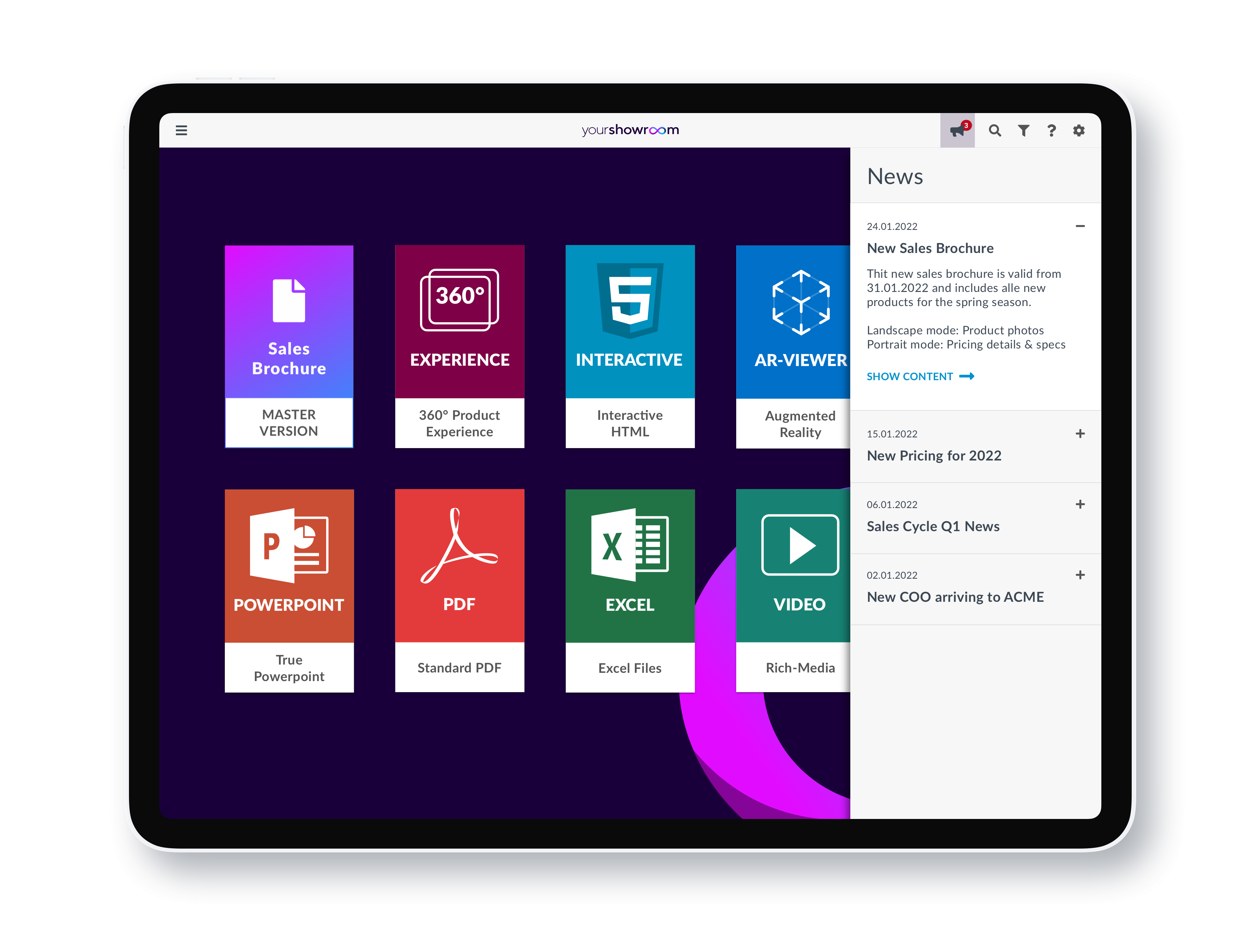 screenshot of YourShowroom