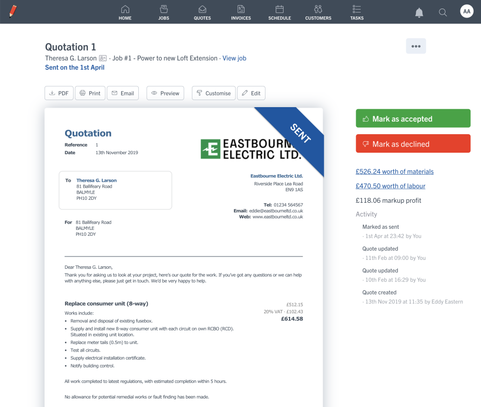 screenshot of YourTradebase