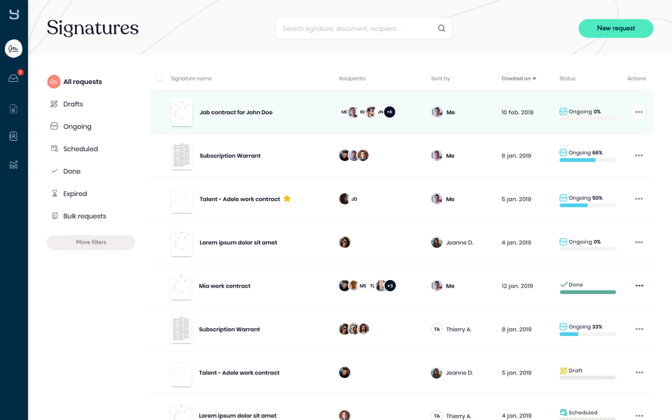 screenshot of Yousign