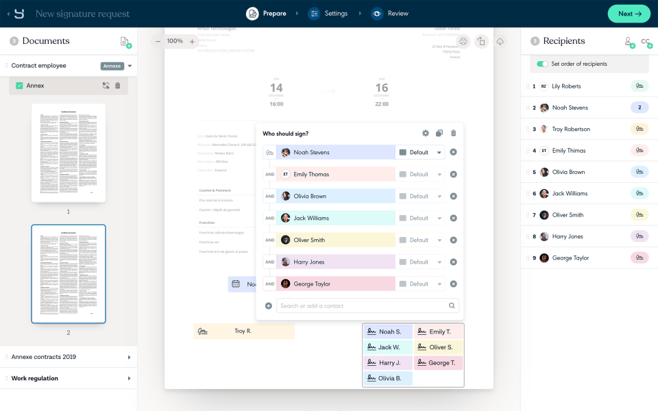 screenshot of Yousign