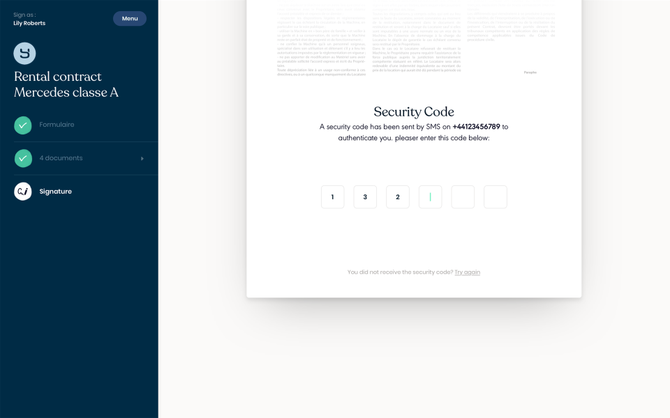screenshot of Yousign