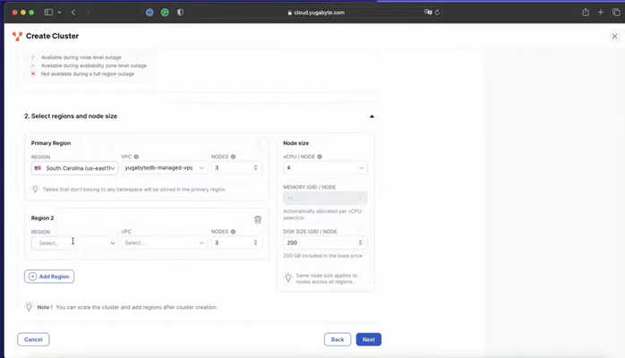 screenshot of YugabyteDB