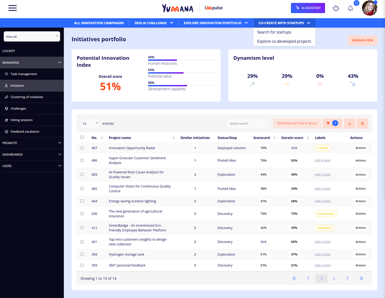 screenshot of Yumana