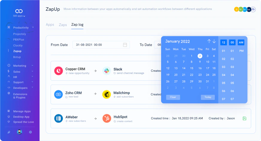 screenshot of ZapUp