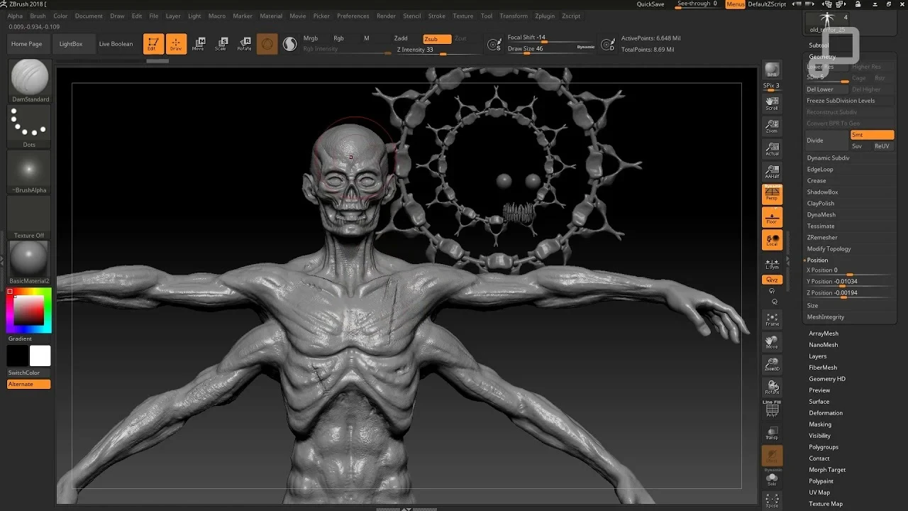 screenshot of Zbrush