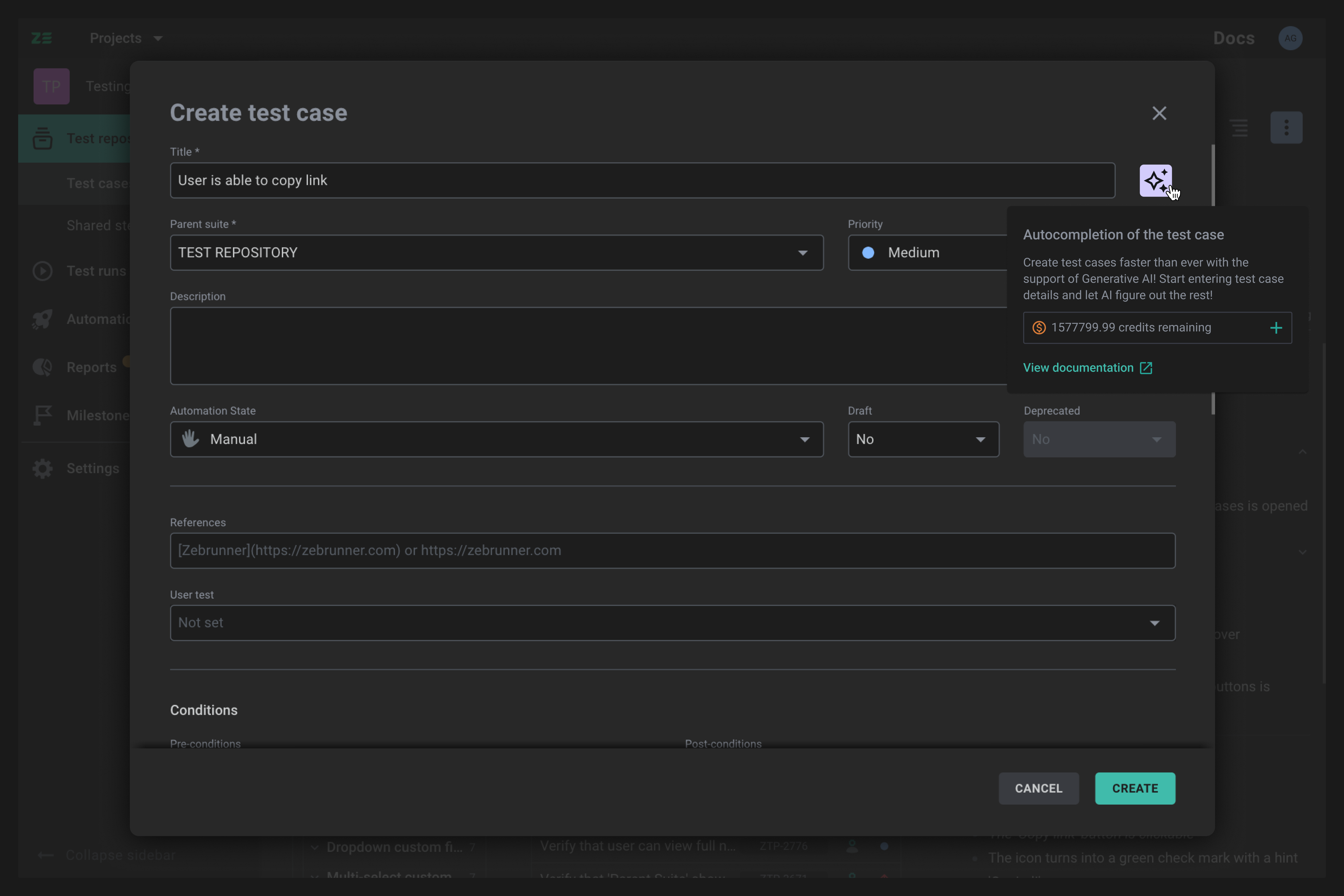 screenshot of Zebrunner