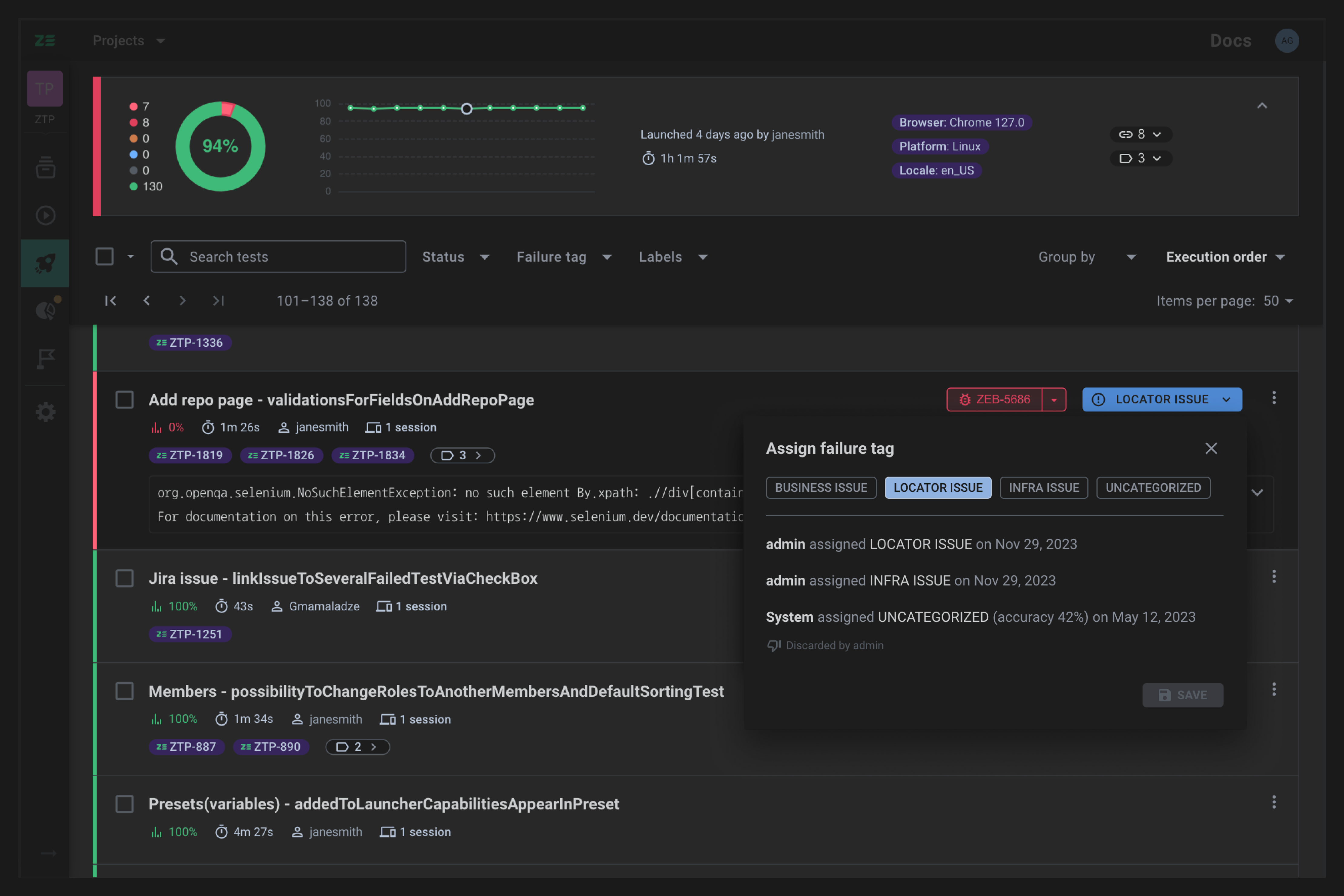 screenshot of Zebrunner