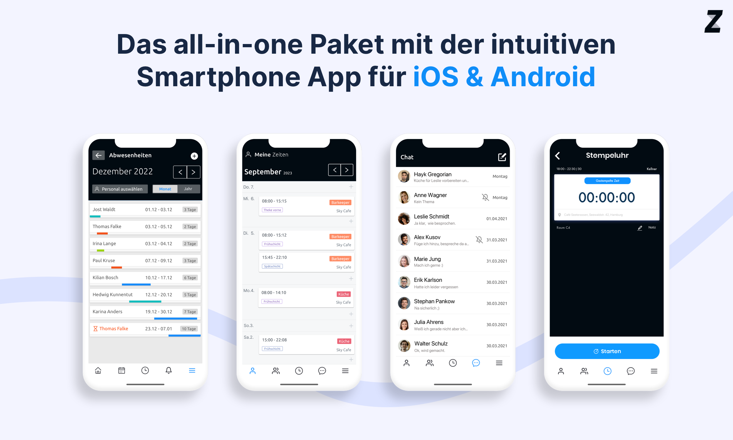 screenshot of Zeitguru