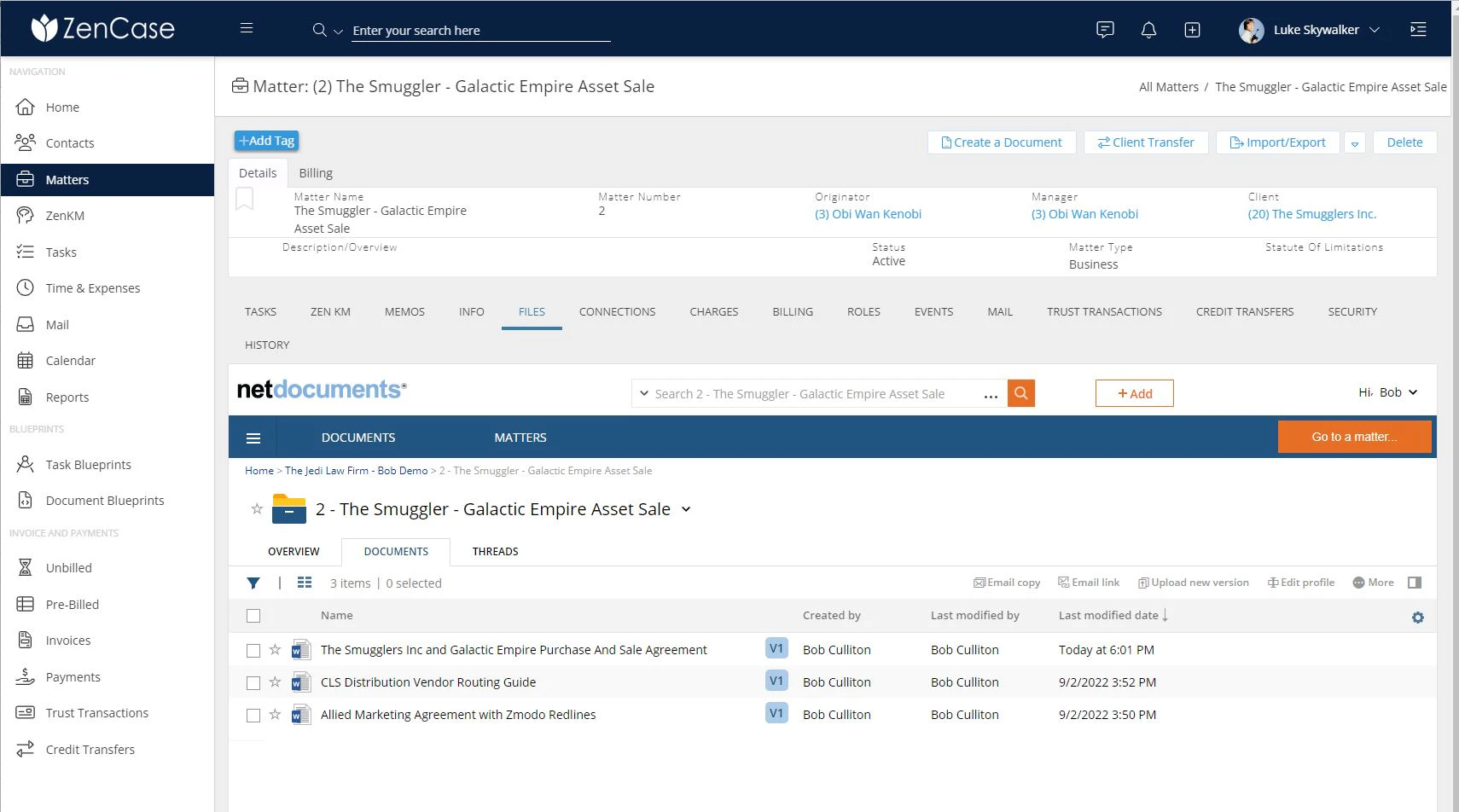 screenshot of ZenCase