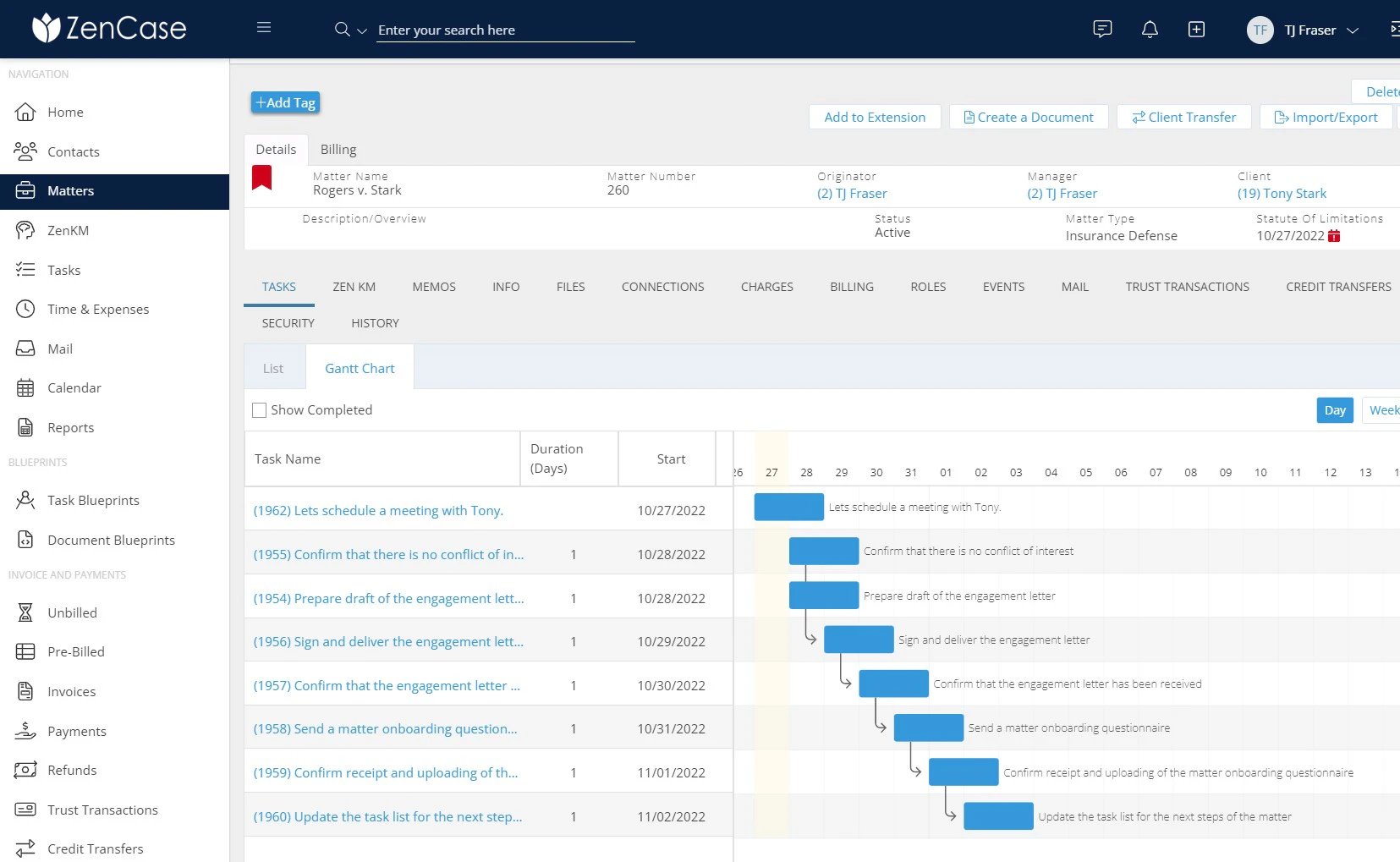 screenshot of ZenCase