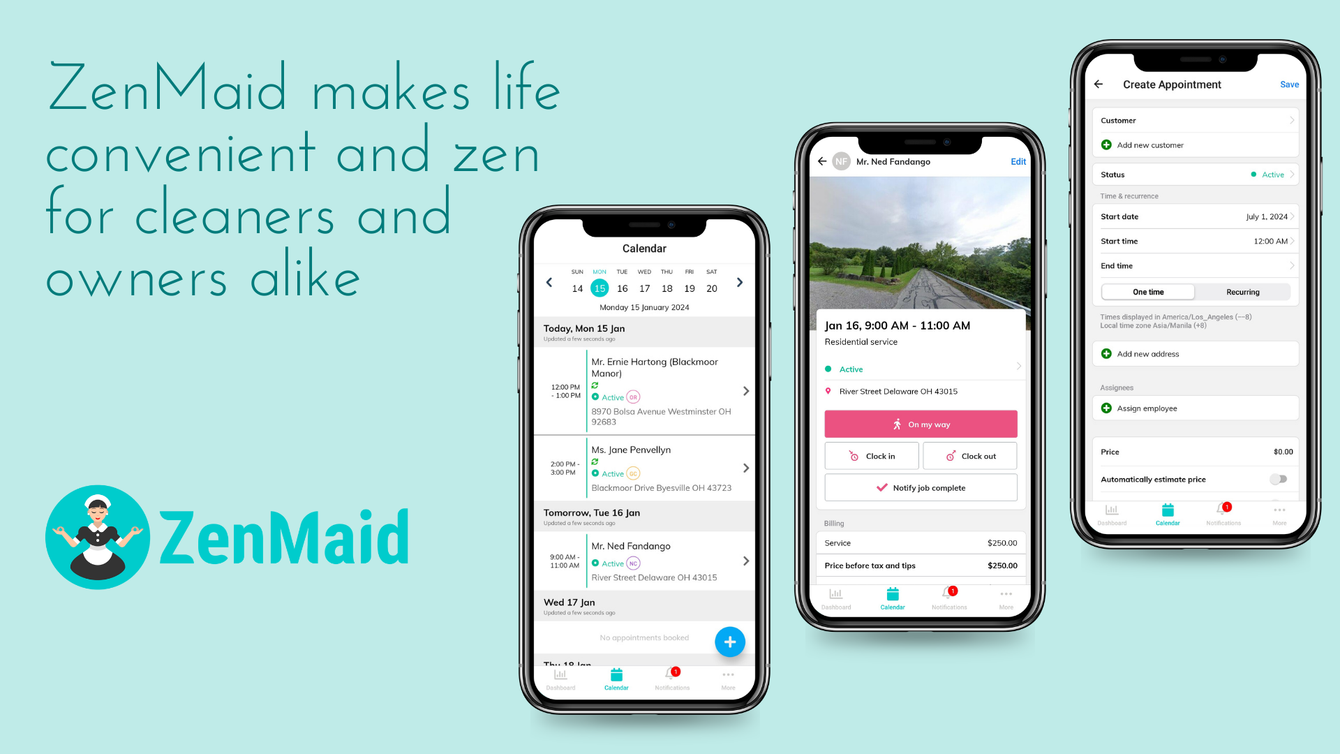 screenshot of ZenMaid
