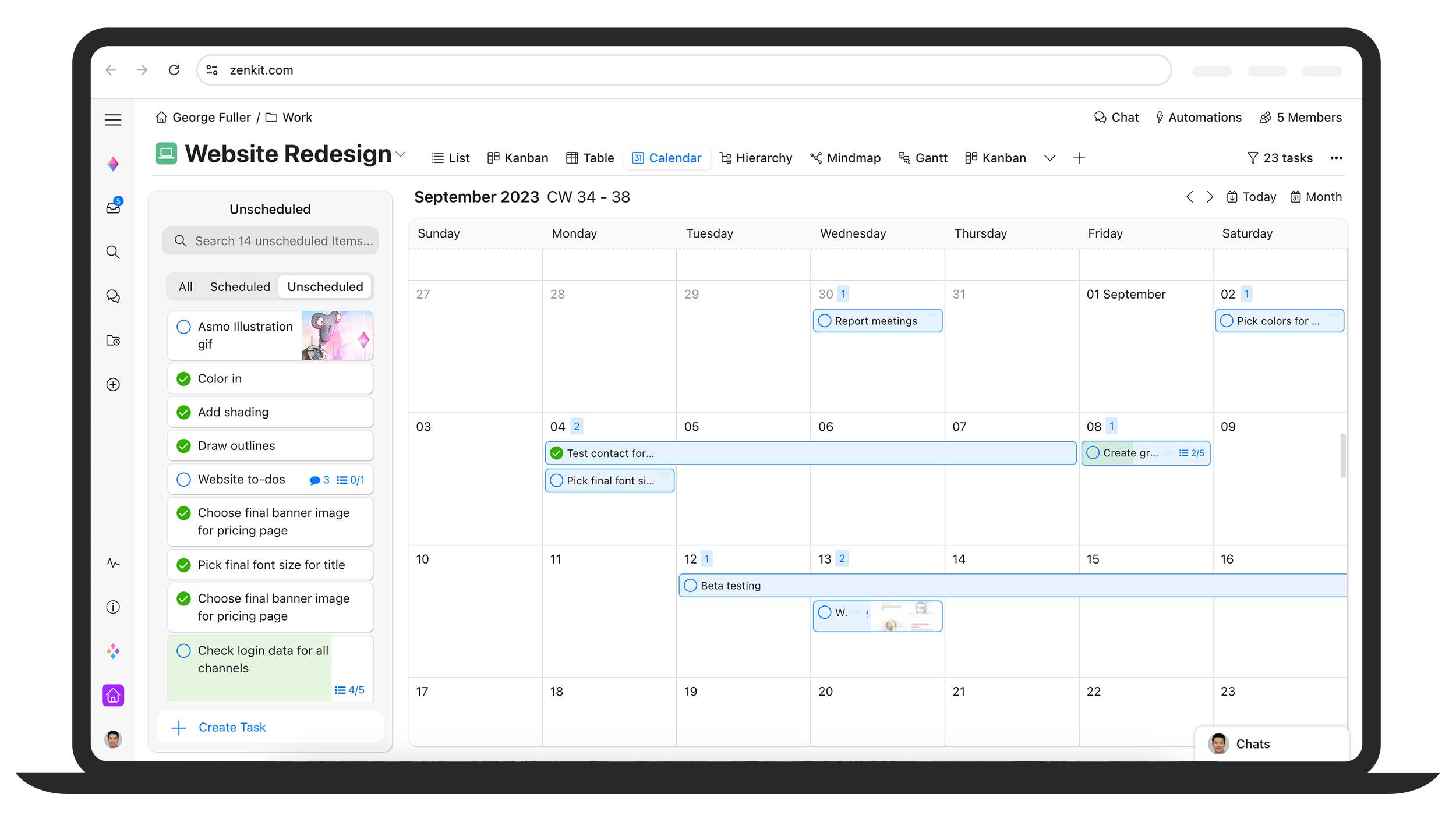 screenshot of Zenkit