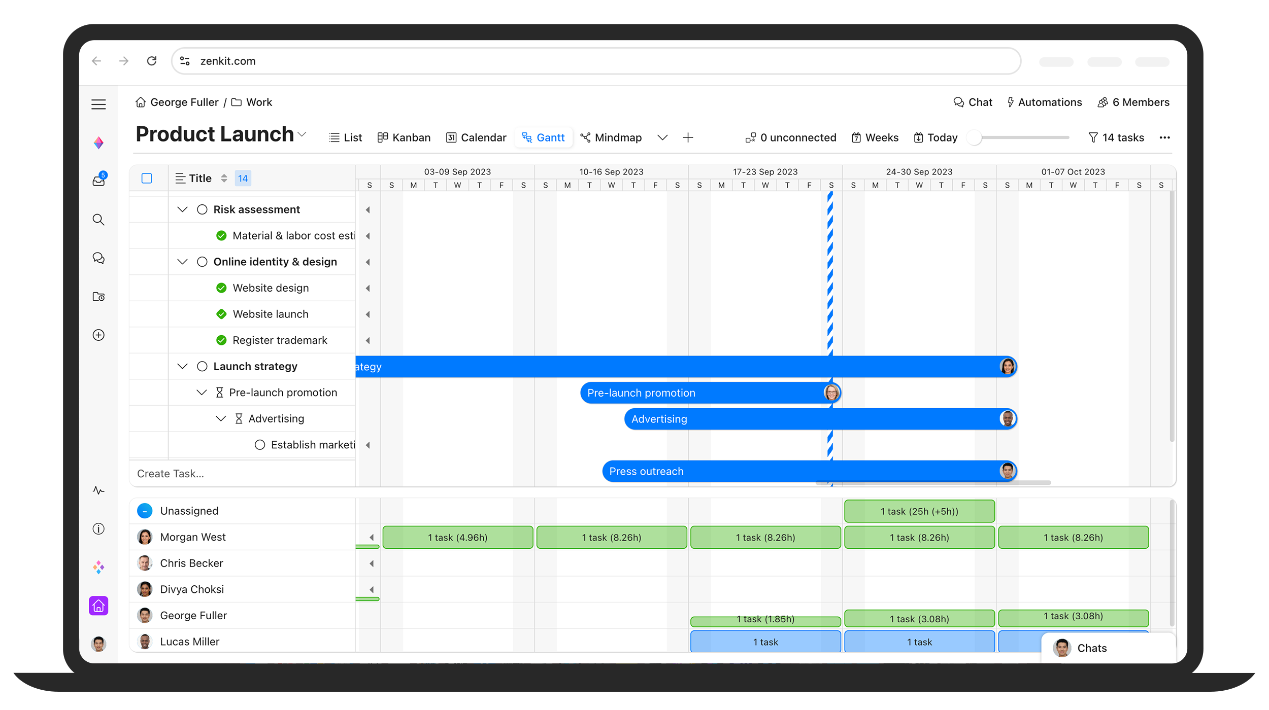 screenshot of Zenkit