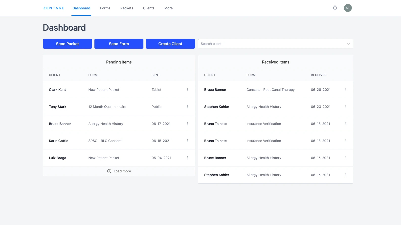 screenshot of Zentake