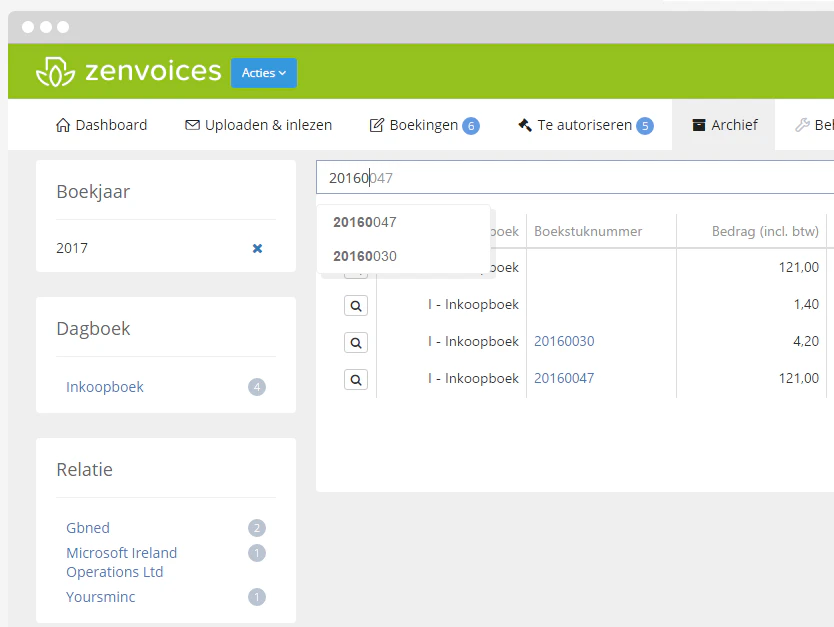 screenshot of Zenvoices