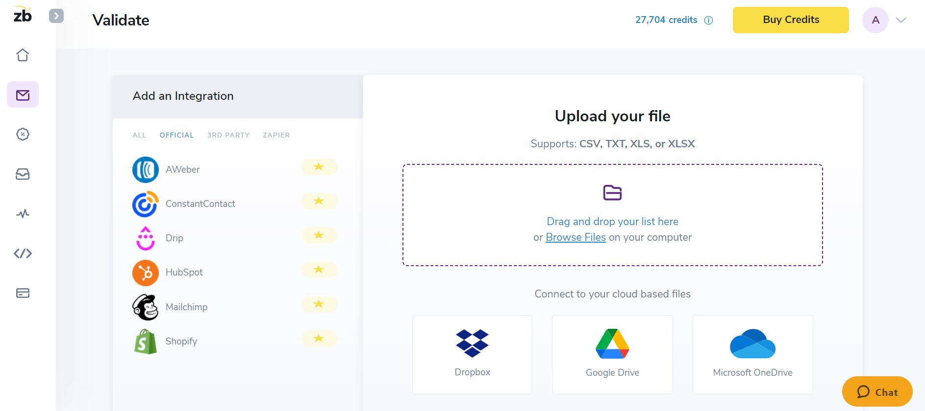 screenshot of ZeroBounce