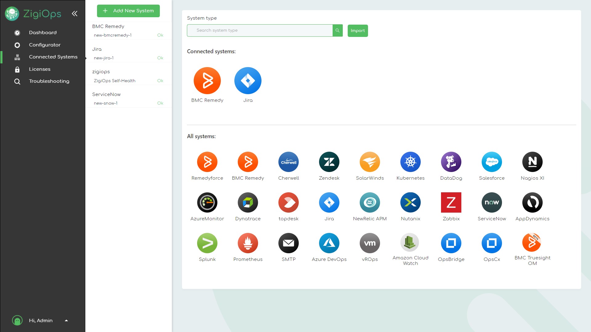 screenshot of ZigiOps