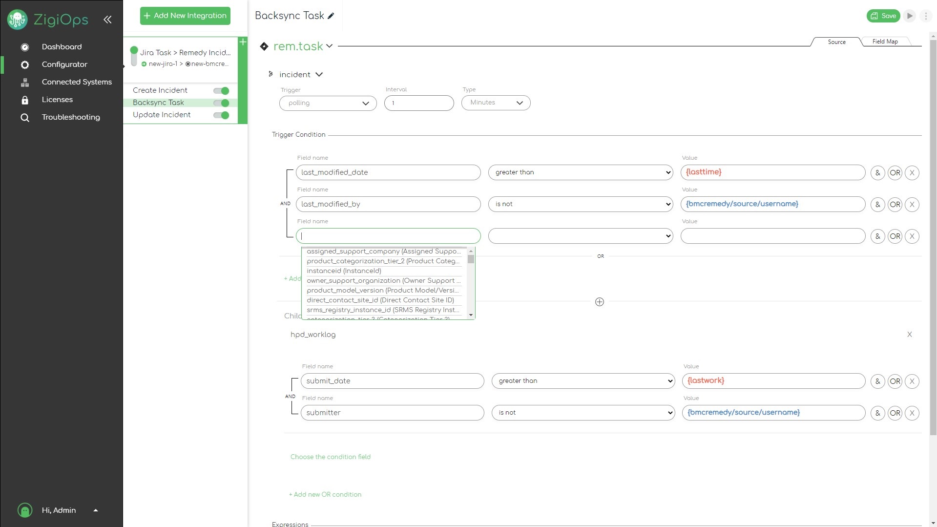 screenshot of ZigiOps