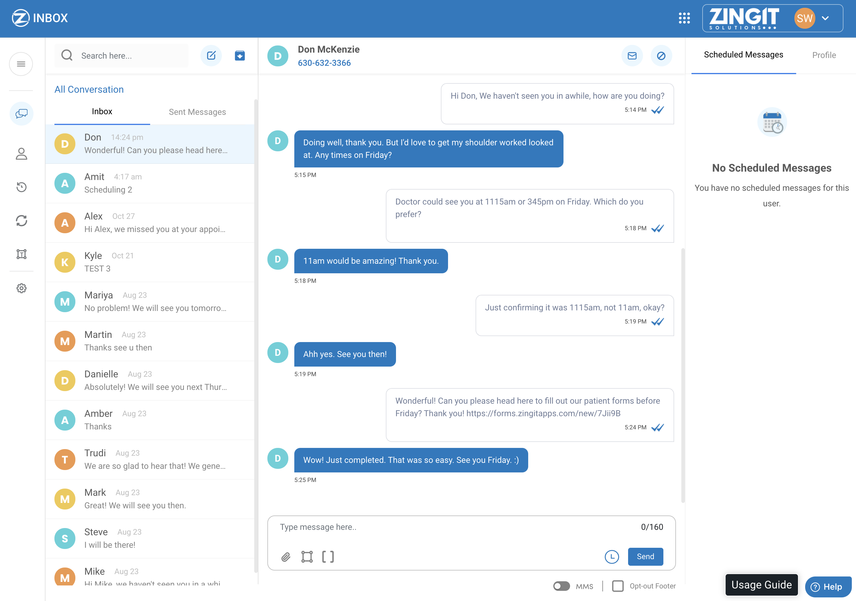 screenshot of Zingit