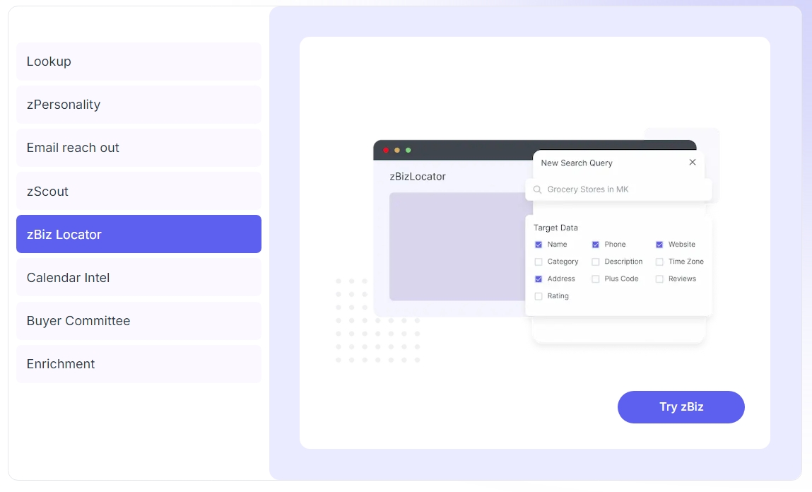 screenshot of Zintlr