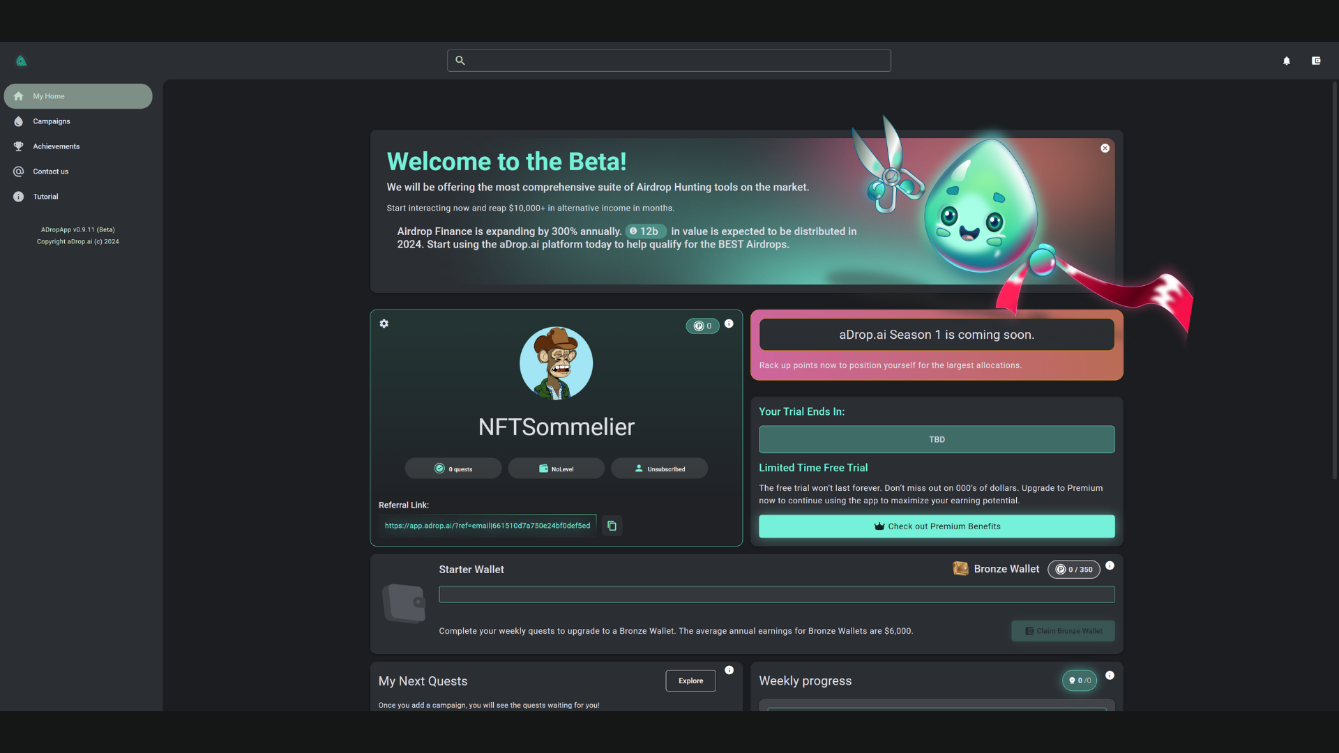 screenshot of aDrop.ai