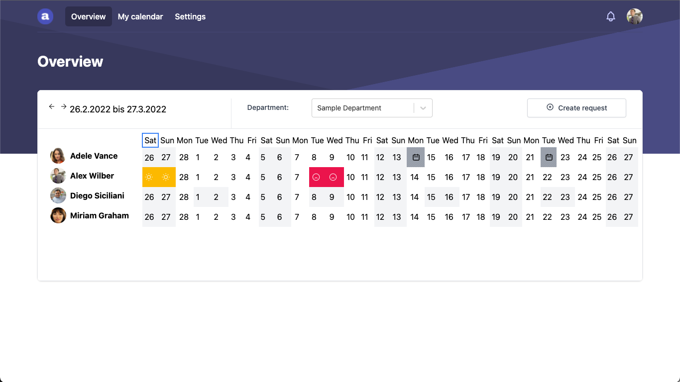 screenshot of absentify