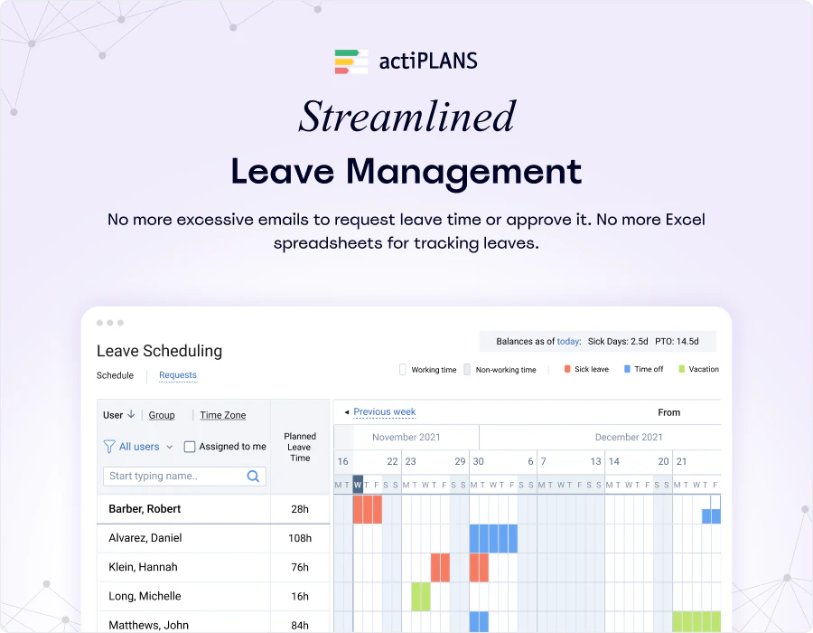 screenshot of actiPLANS