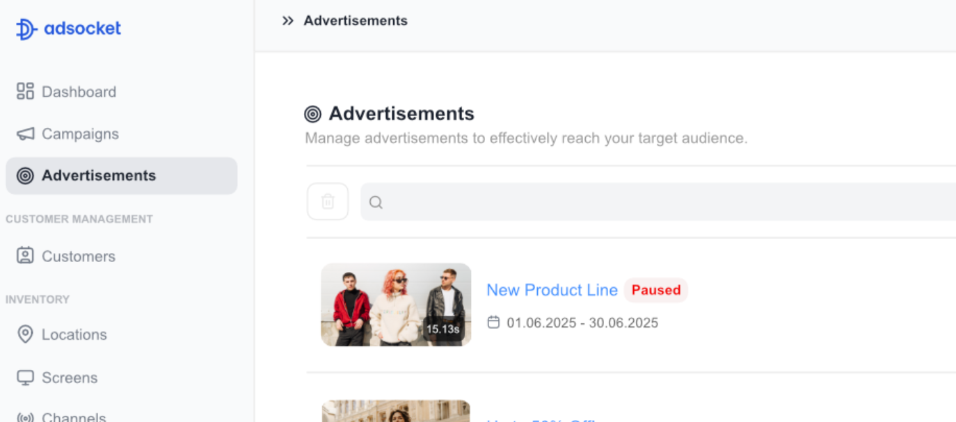 screenshot of adsocket
