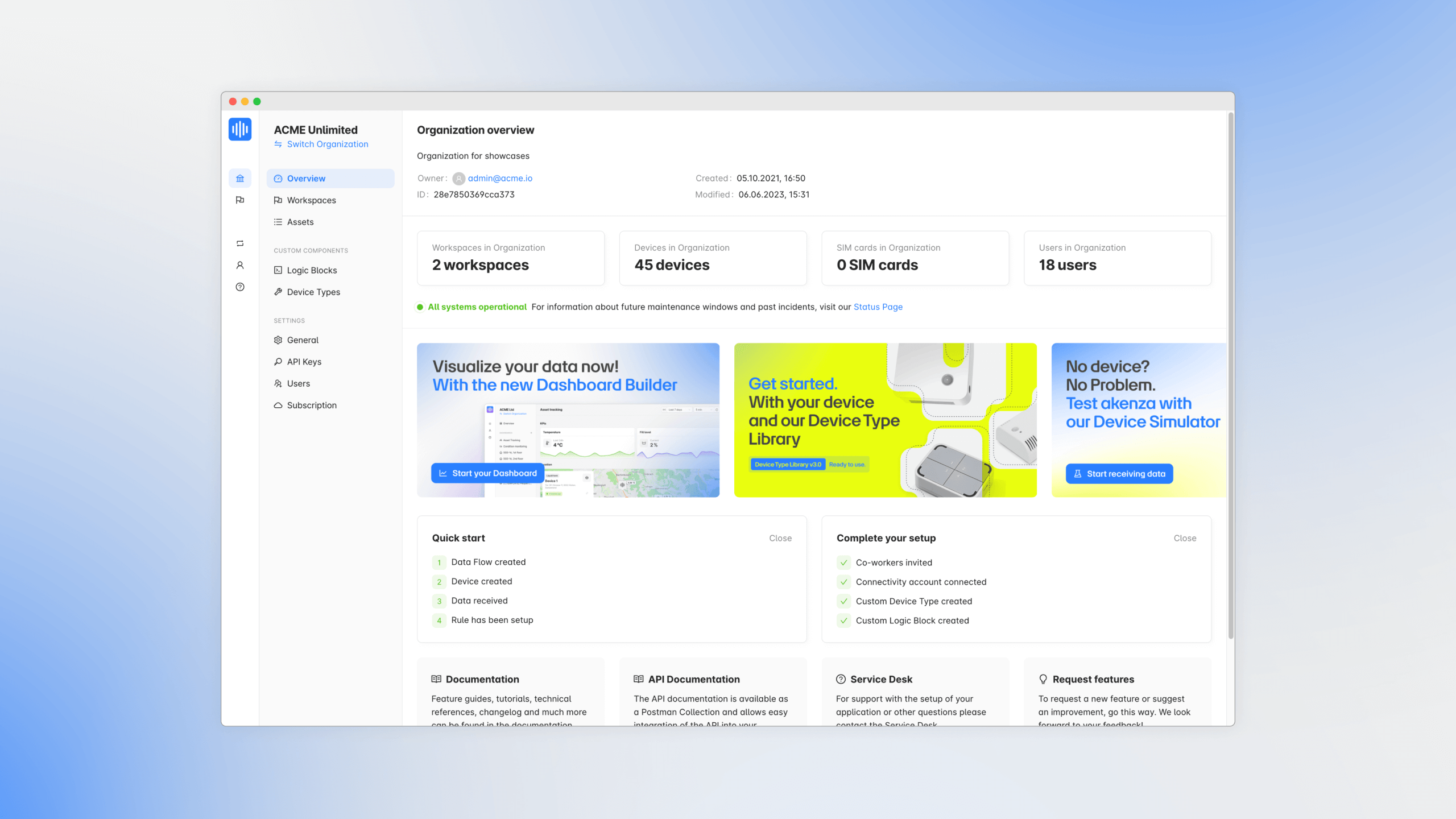 screenshot of akenza