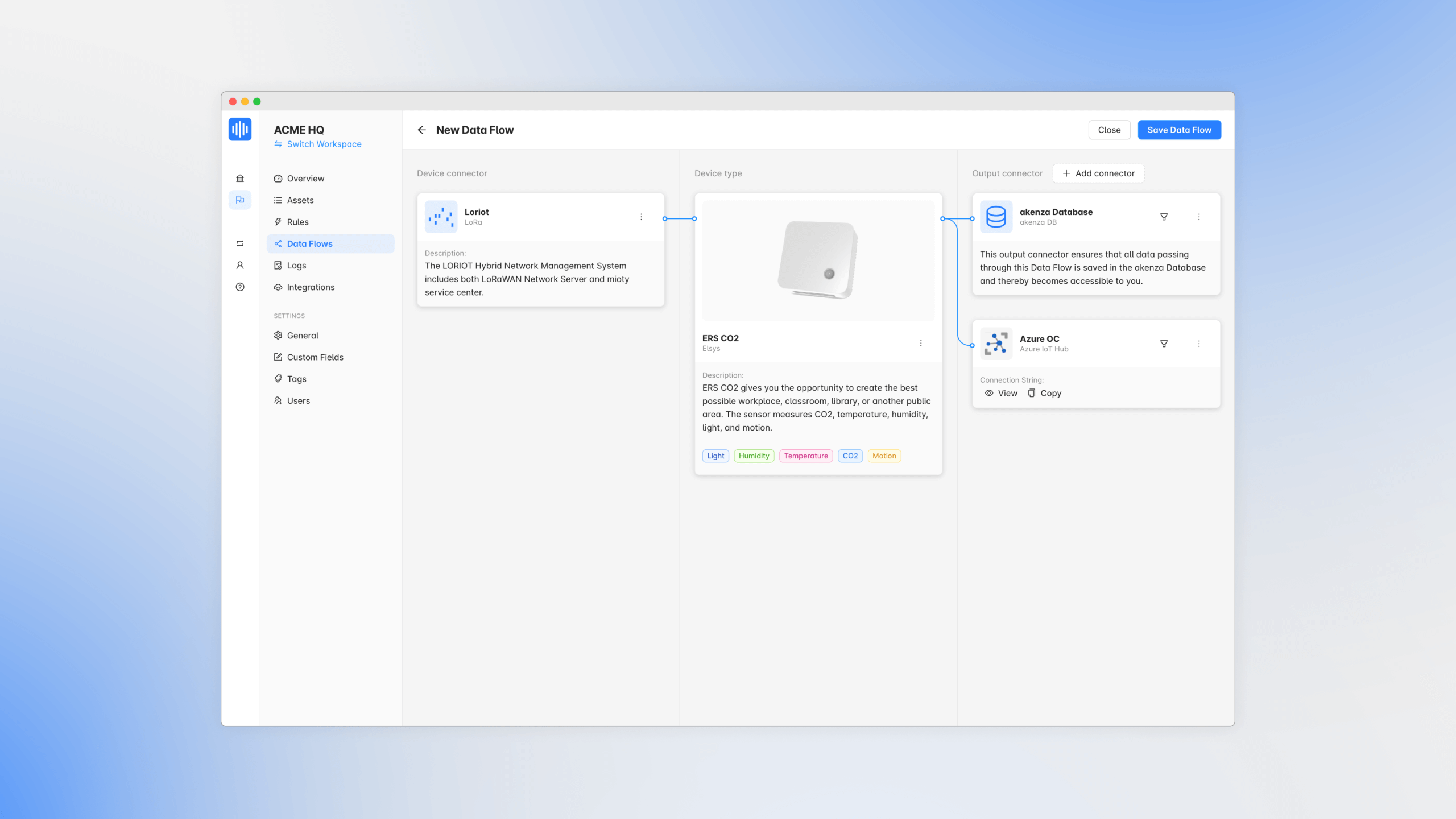 screenshot of akenza