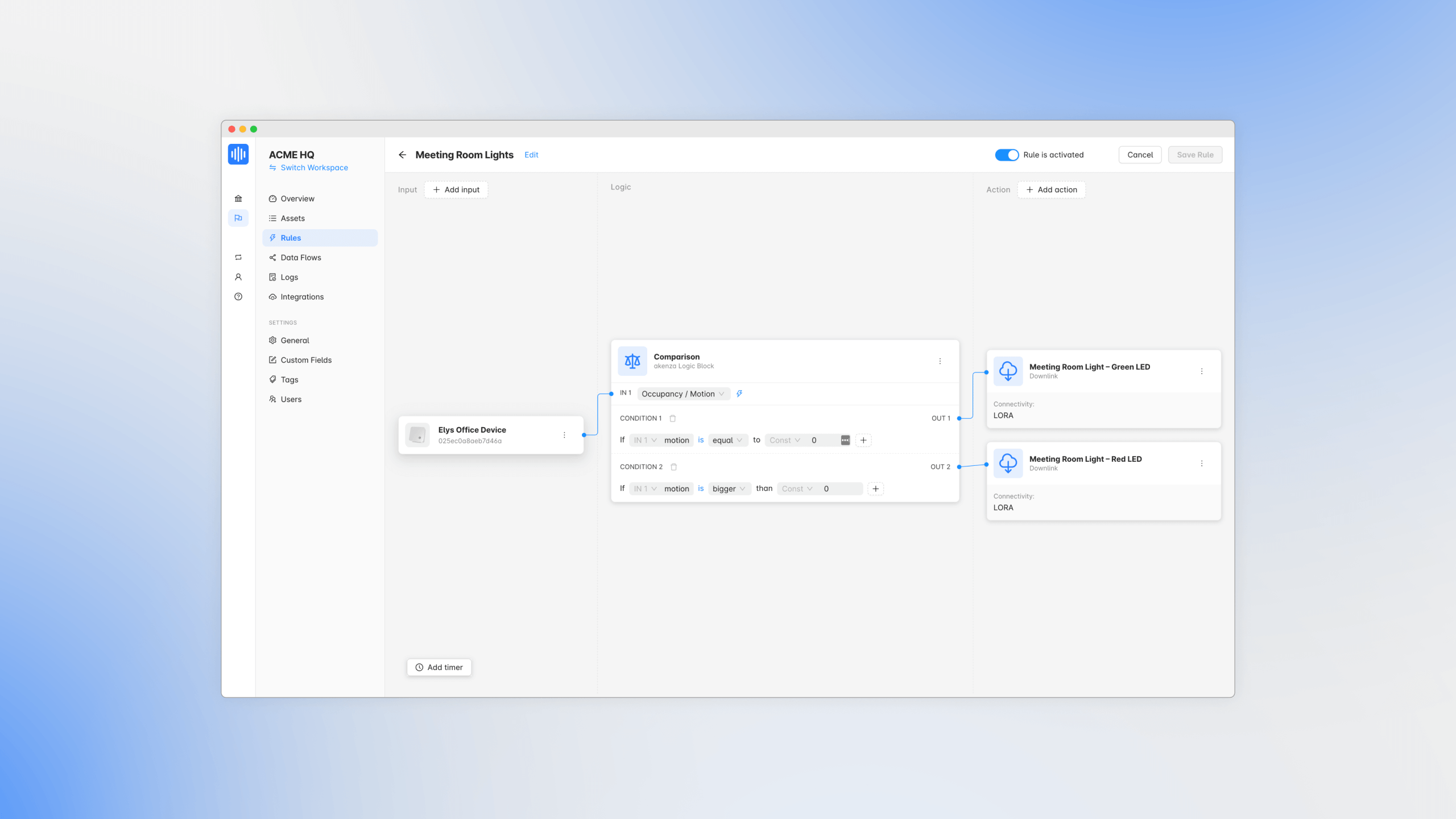 screenshot of akenza