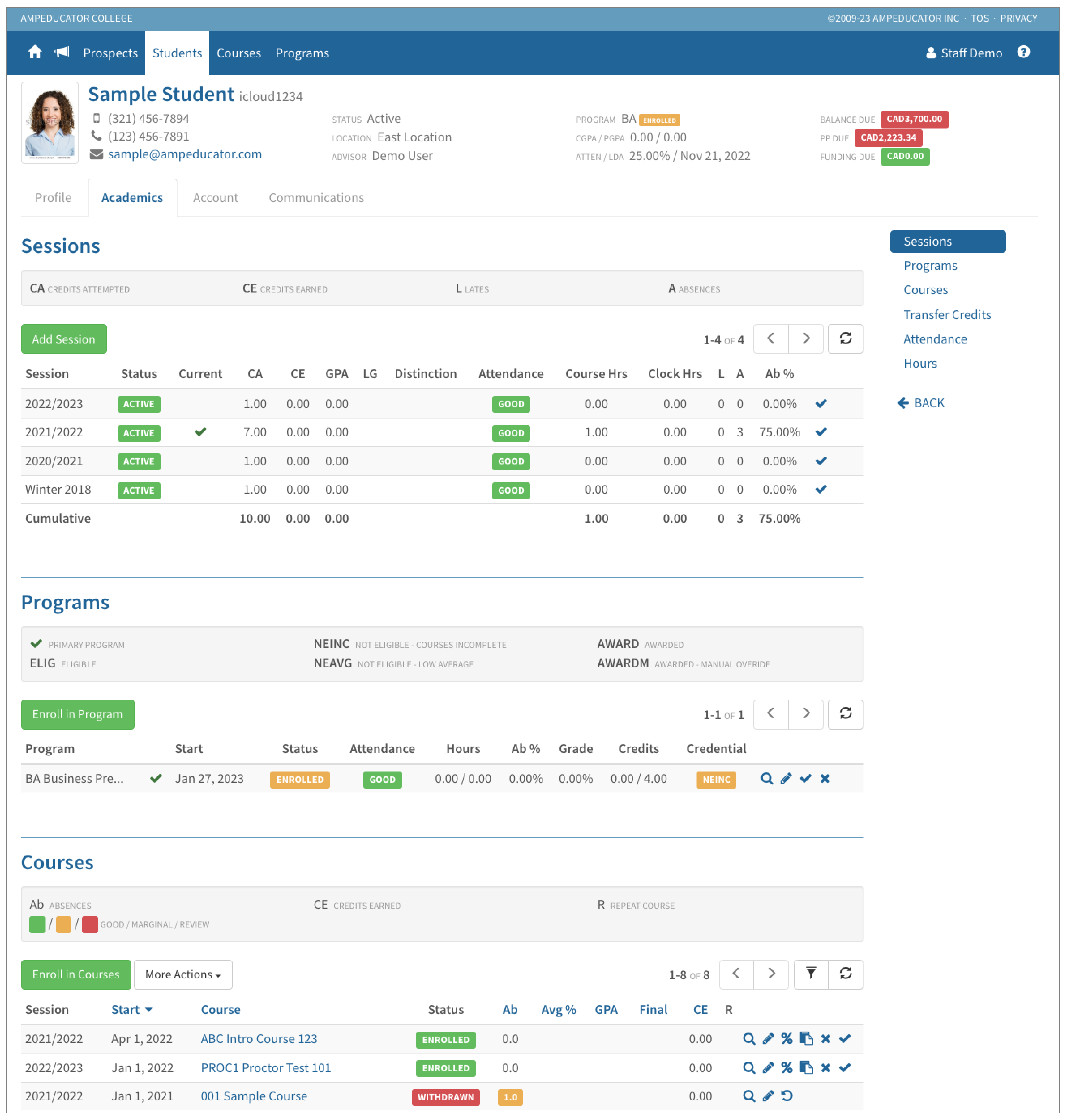 screenshot of ampEducator